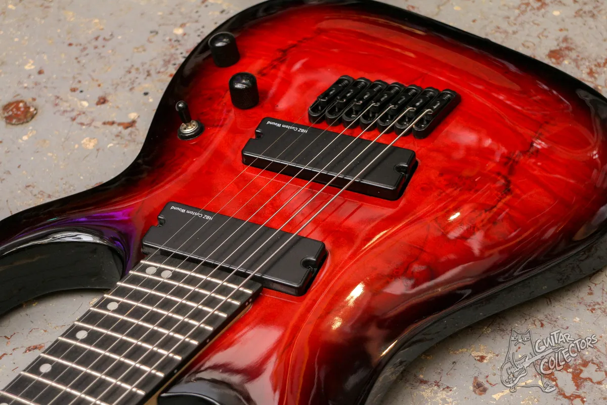 Harley Benton MultiScale-7 DLX Trans Red Burl