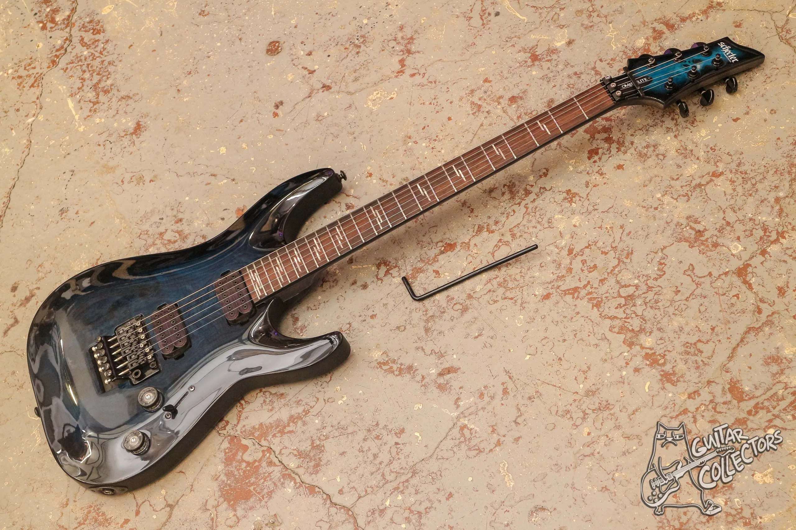 Schecter Omen Elite-6 FR See Thru Blue Burst