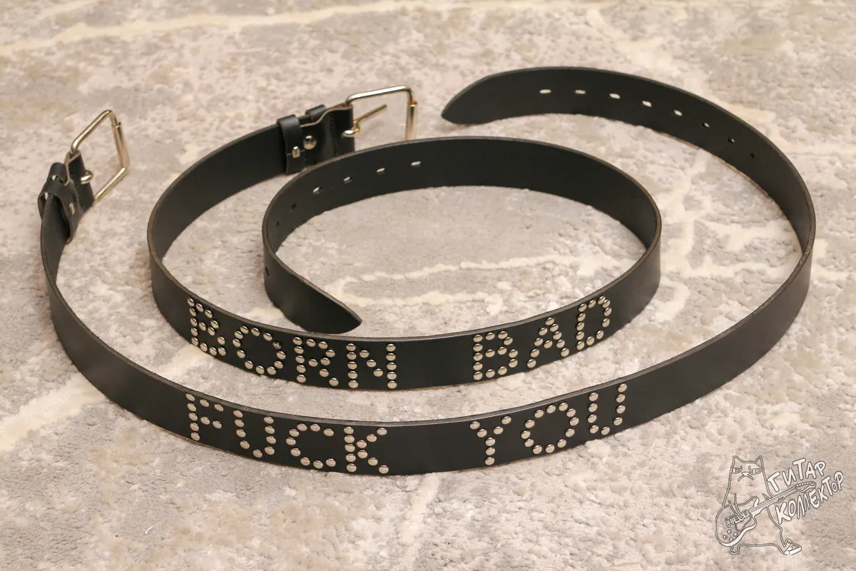 Кожаный поясной ремень BORN BAD / FUCK YOU