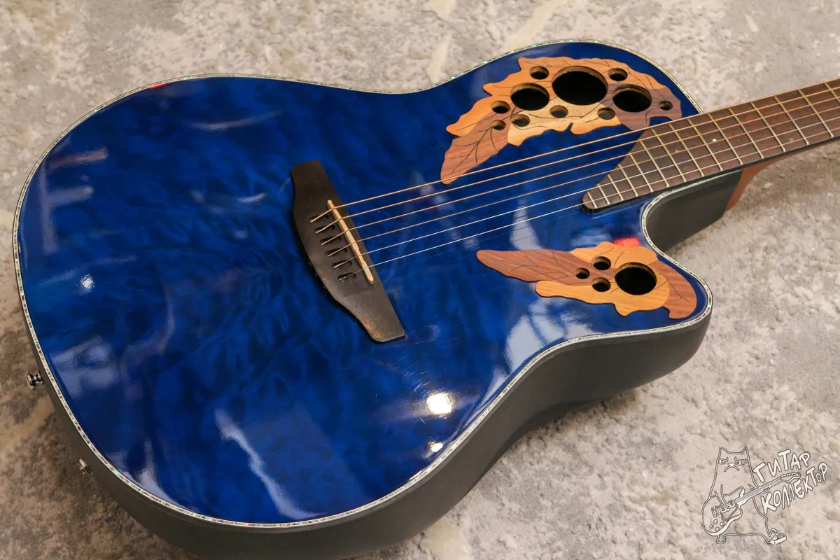 Ovation CE44P-8TQ Celebrity Elite Plus Quilt Maple Trans Blue