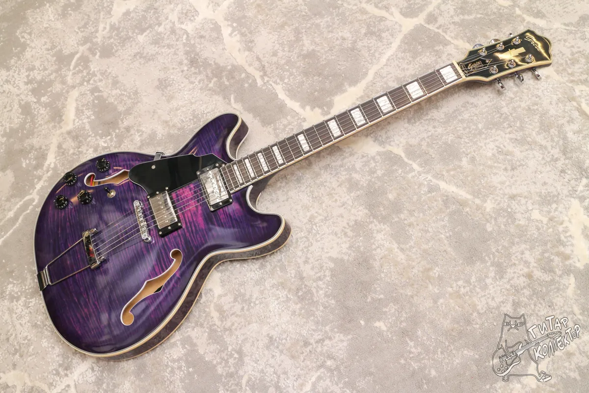Grote Jazz ES-335 Semi-Hollow Left-Handed Purple