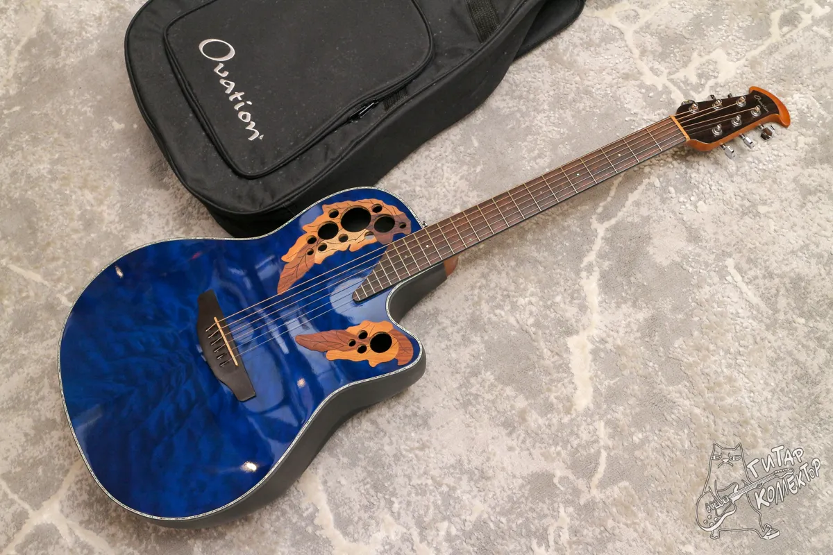 Ovation CE44P-8TQ Celebrity Elite Plus Quilt Maple Trans Blue