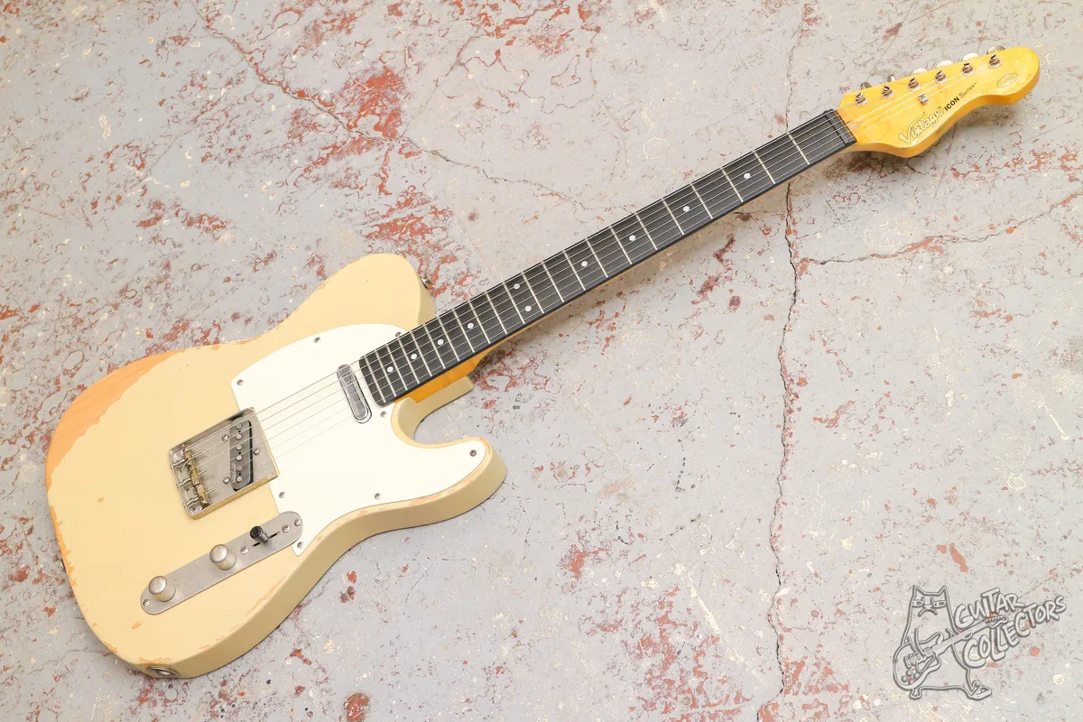 Vintage Icon V62MRAB Distressed Ash Blonde Telecaster